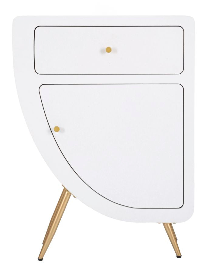 Wit houten nachtkastje 60x32x79 cm