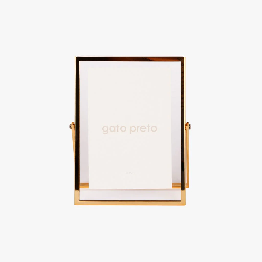 Moldura com Pé Dourada 10x15 SHINY & BRUSHED