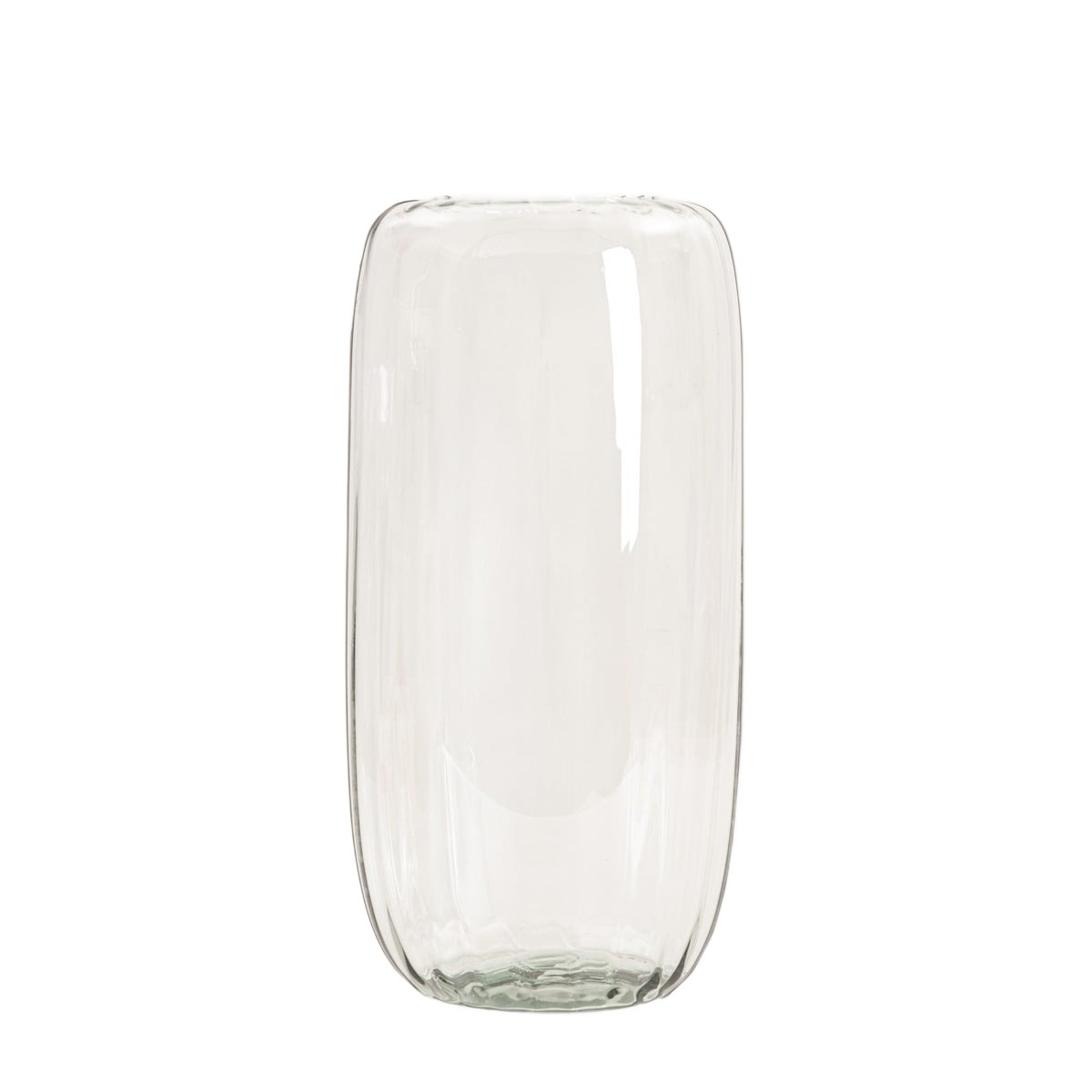 Wazon LUKI ryflowany transparentny ze szkła z recyklingu 13x45 cm HOMLA