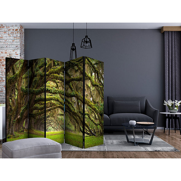Paravent Tree Embrasse II - Déco Nature et Tendance 225 x 172 cm Vert et Bronze