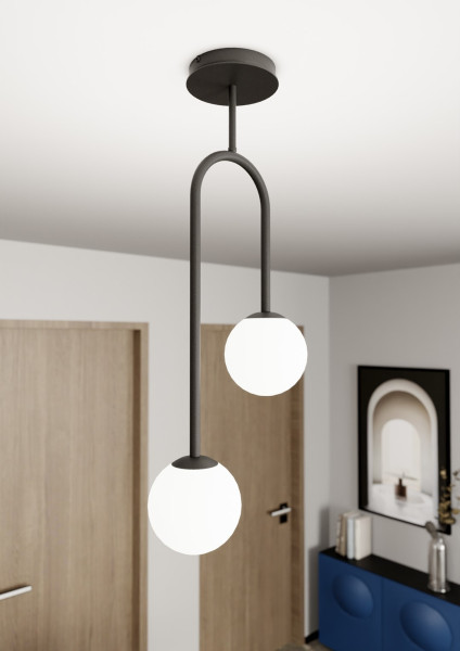 Lampa Sufitowa Atria 2 Bl Opal