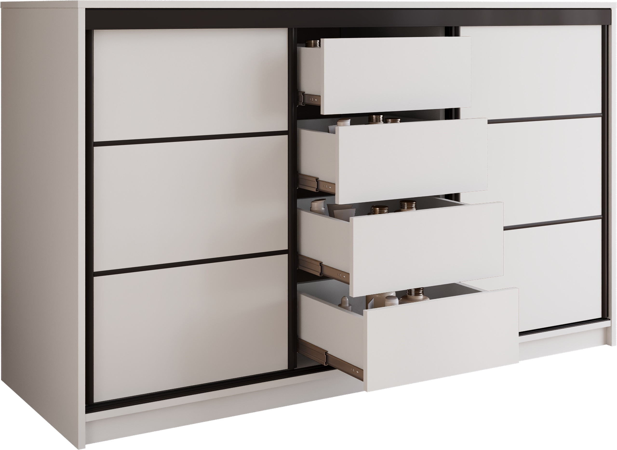 Komoda LOFT trzydrzwiowa 160 cm biały