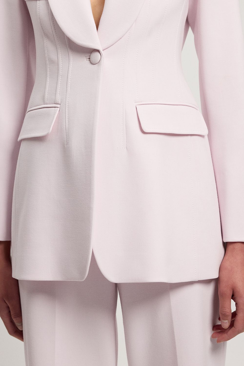 KarenMillen Petite Compact Stretch Single Breasted Blazer