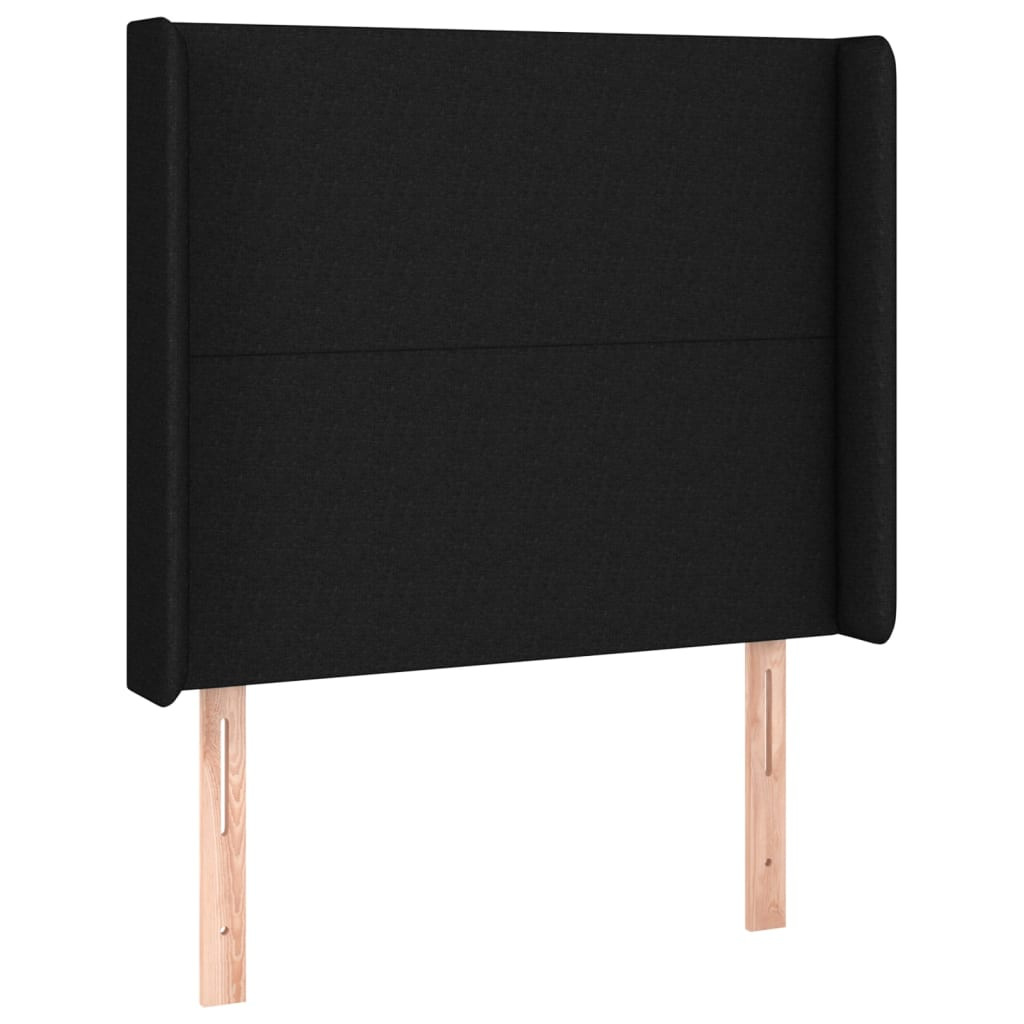 Wezgłowie Czarny 103 x 16 x 118/128 cm Tkanina vidaXL