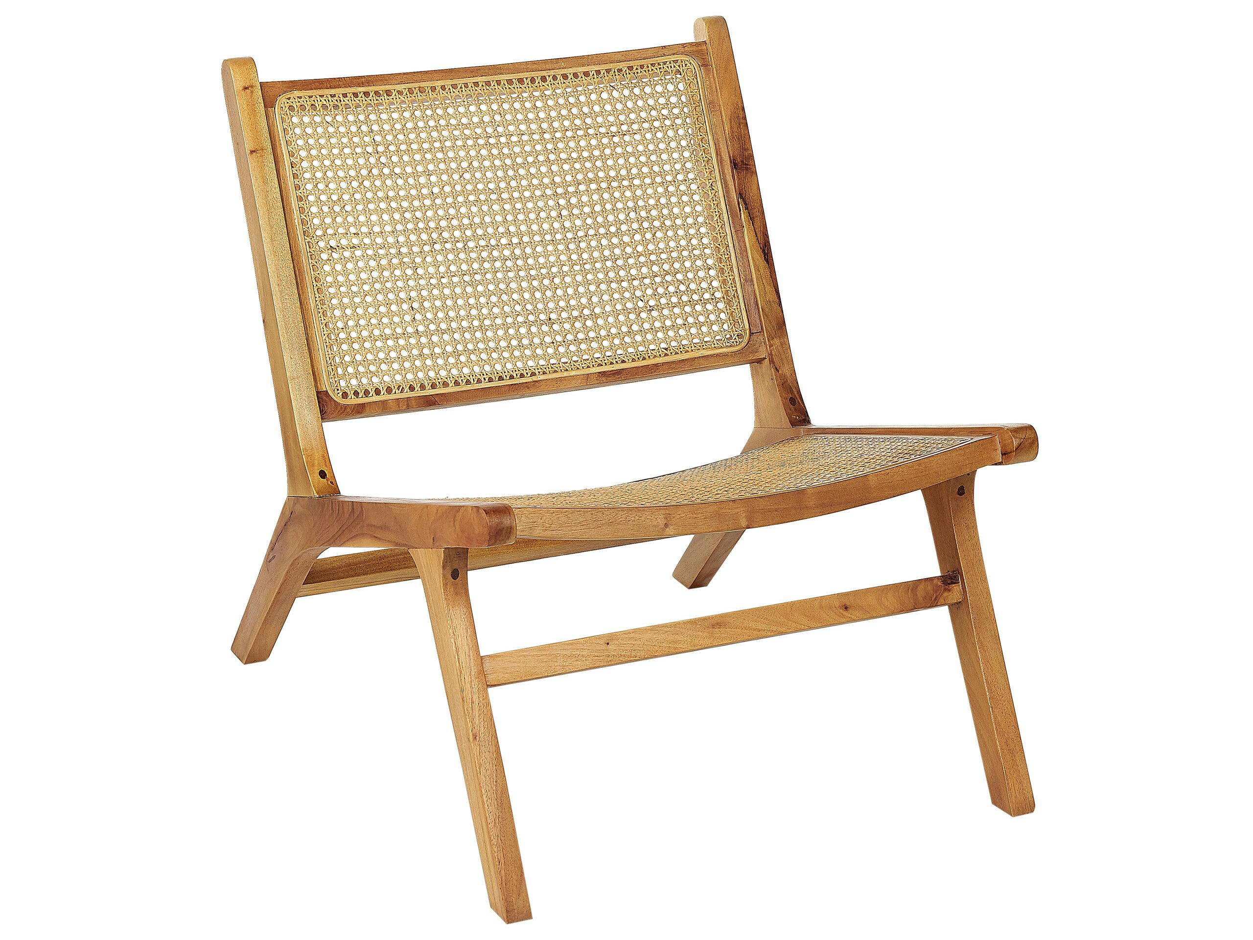 MIDDLETOWN - Chaise en bois d'acajou et rotin tressé clair