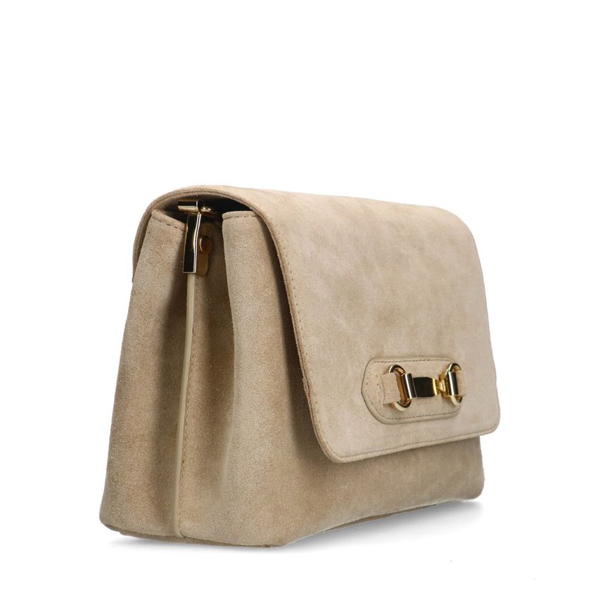 Manfield Beige suède schoudertas