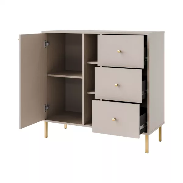 Komoda z szufladami do salonu Sakai 2 1F 3S T824 Beżowy