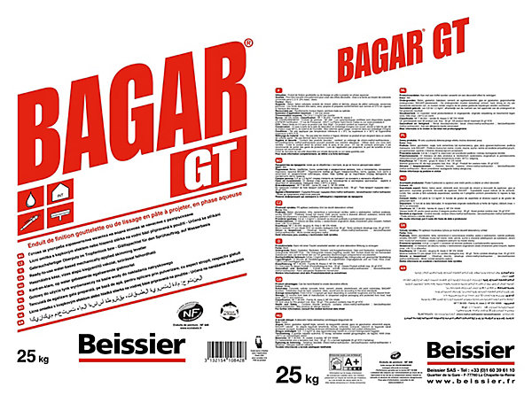 Enduit de finition Bagar GT rouge 25 kg