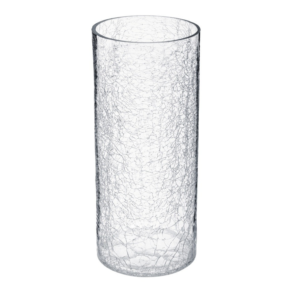 Wazon szklany, efekt mrożonego szkła, 30 cm