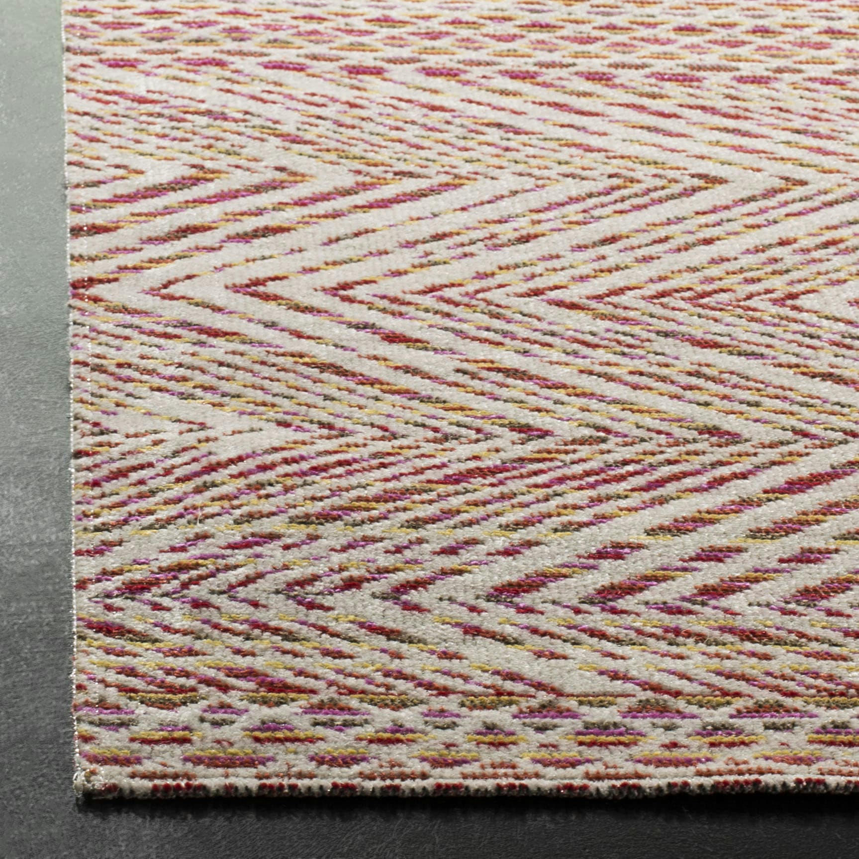 MONTAGE - Tapis interieur & exterieur en rose & multi, 91 x 152 cm
