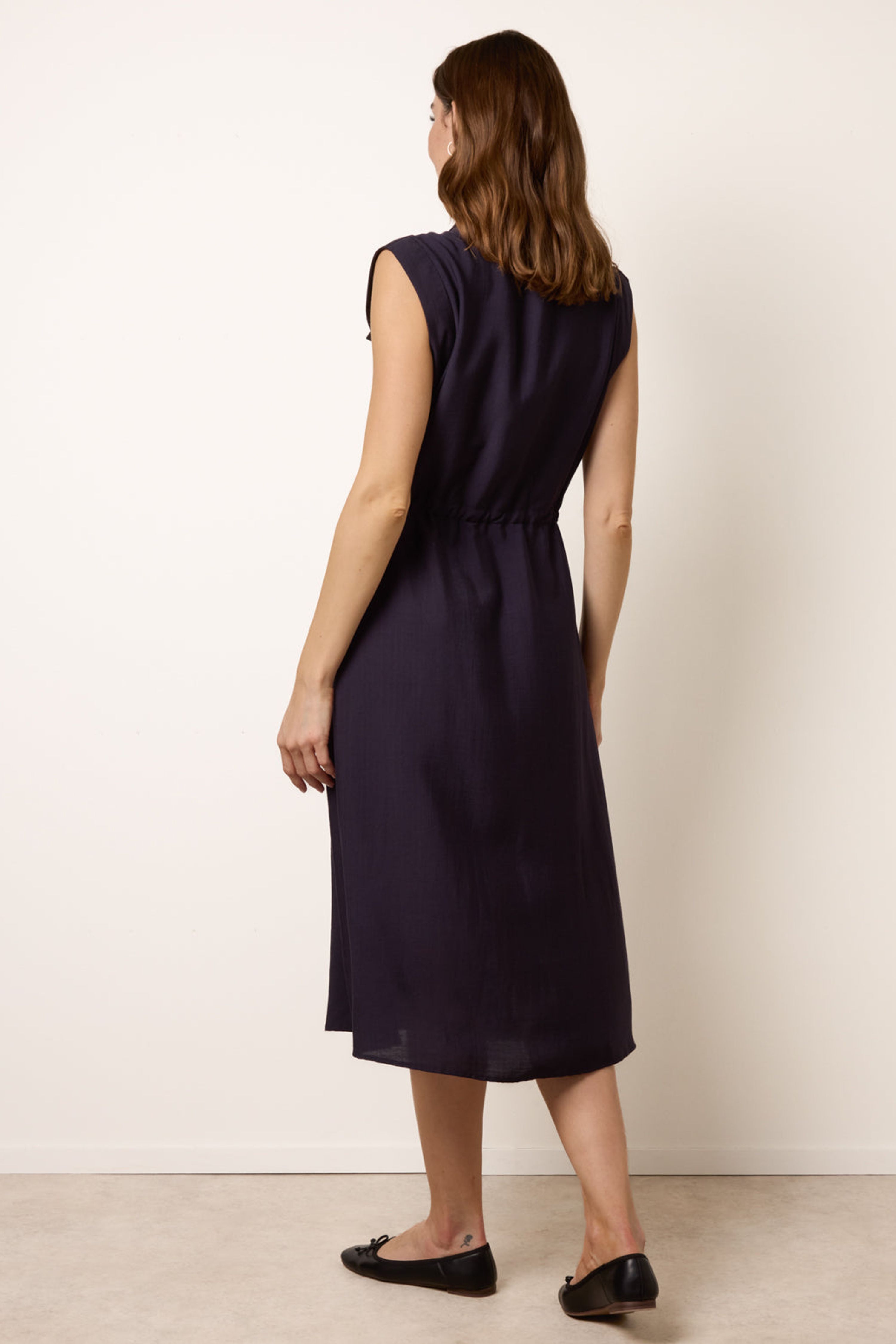 Blue Vanilla Navy Utility Tie Waist Dress