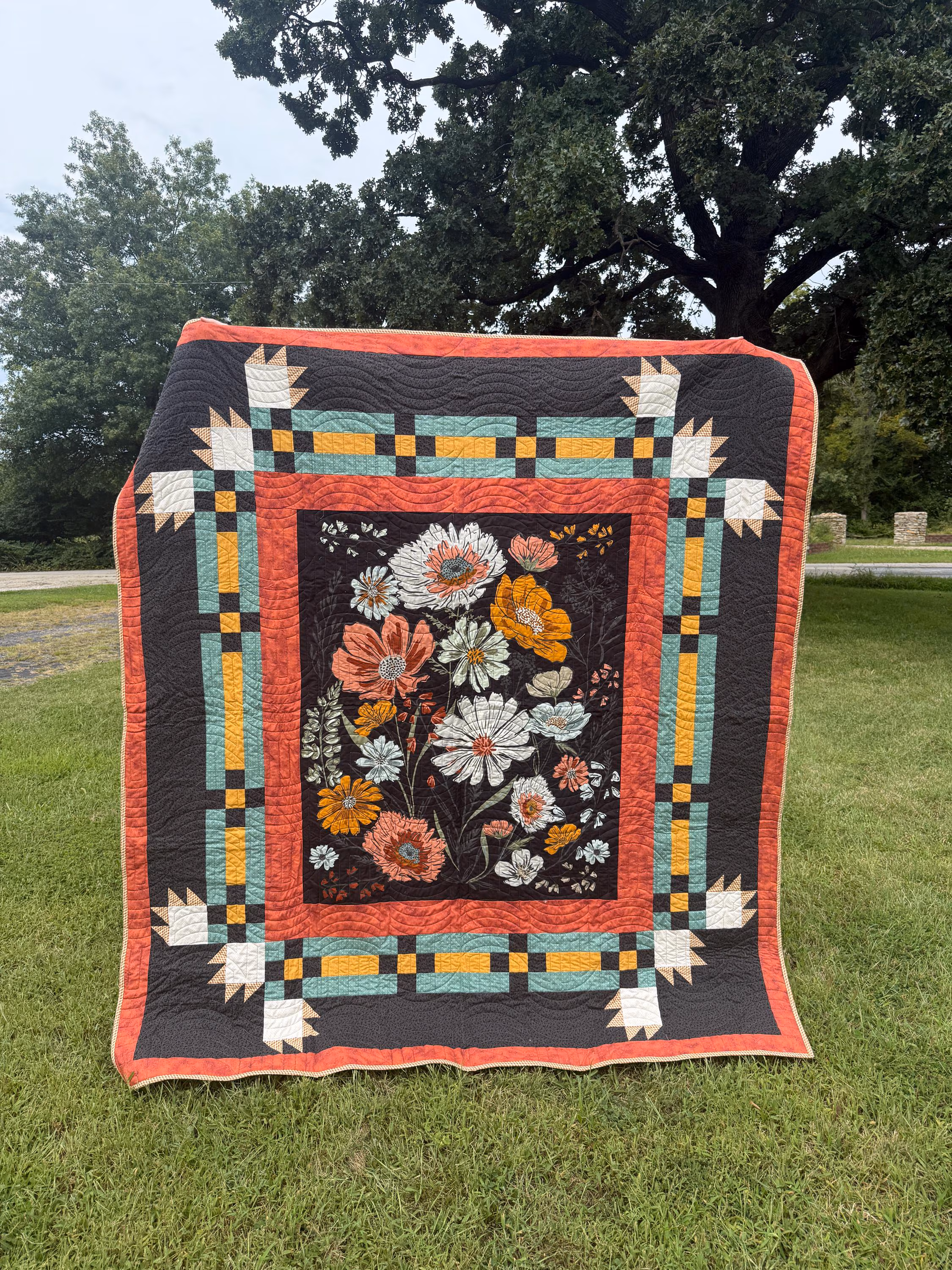 Flora- Large Throw Size Quilt