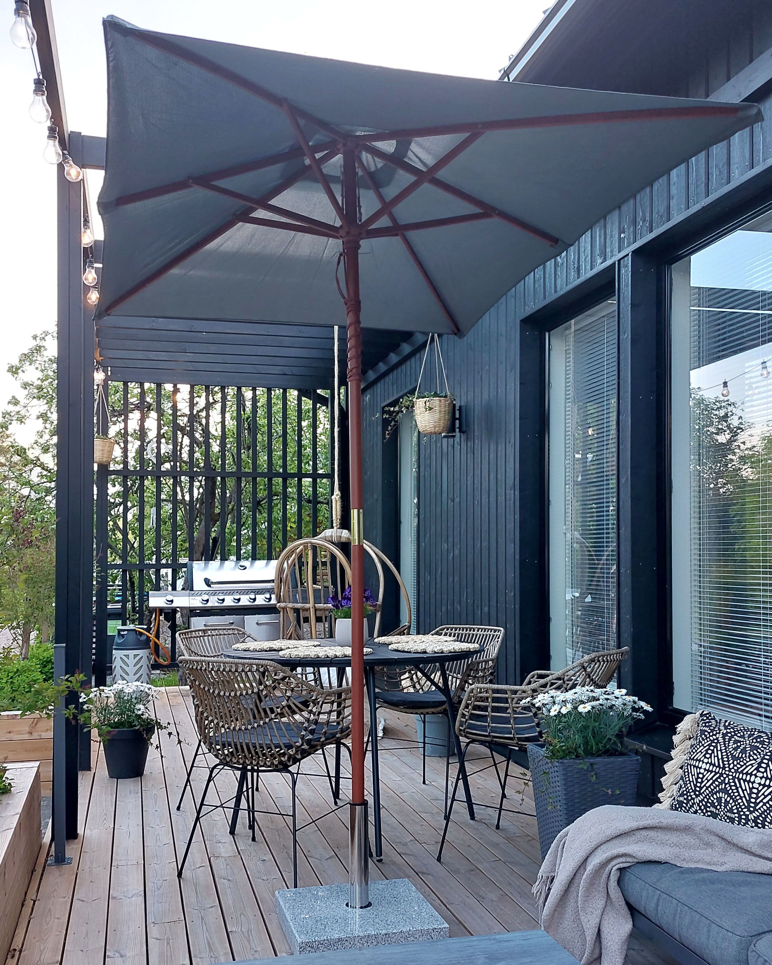Market Parasol 195 cm FLAMENCO Dark Grey