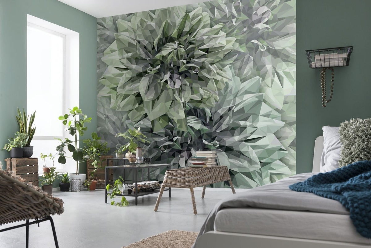 Sanders & Sanders fotobehang kunst groen - 300 x 280 cm - 612007