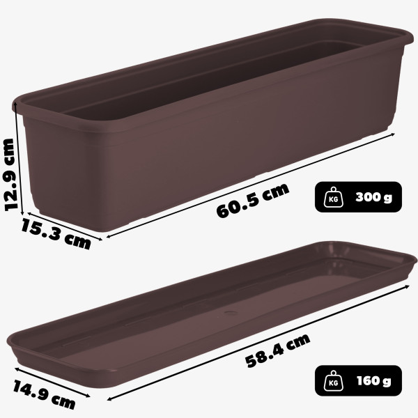 KADAX Skrzynka Balkonowa Doniczka 60cm   Podstawka