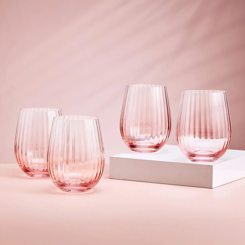 Darbie Angell Good Day Blush Set of 4 Stemless Wine
