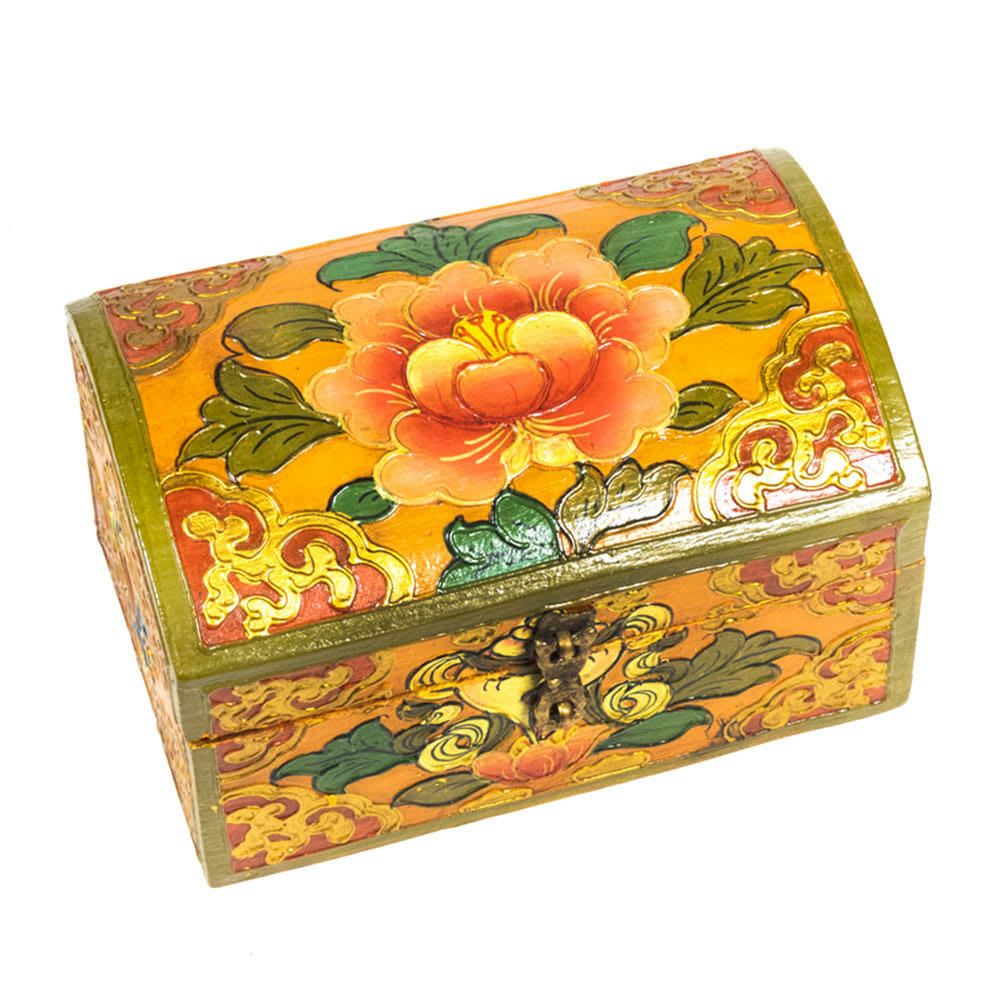 LOTUS - Petit coffret tibétain 15x9cm