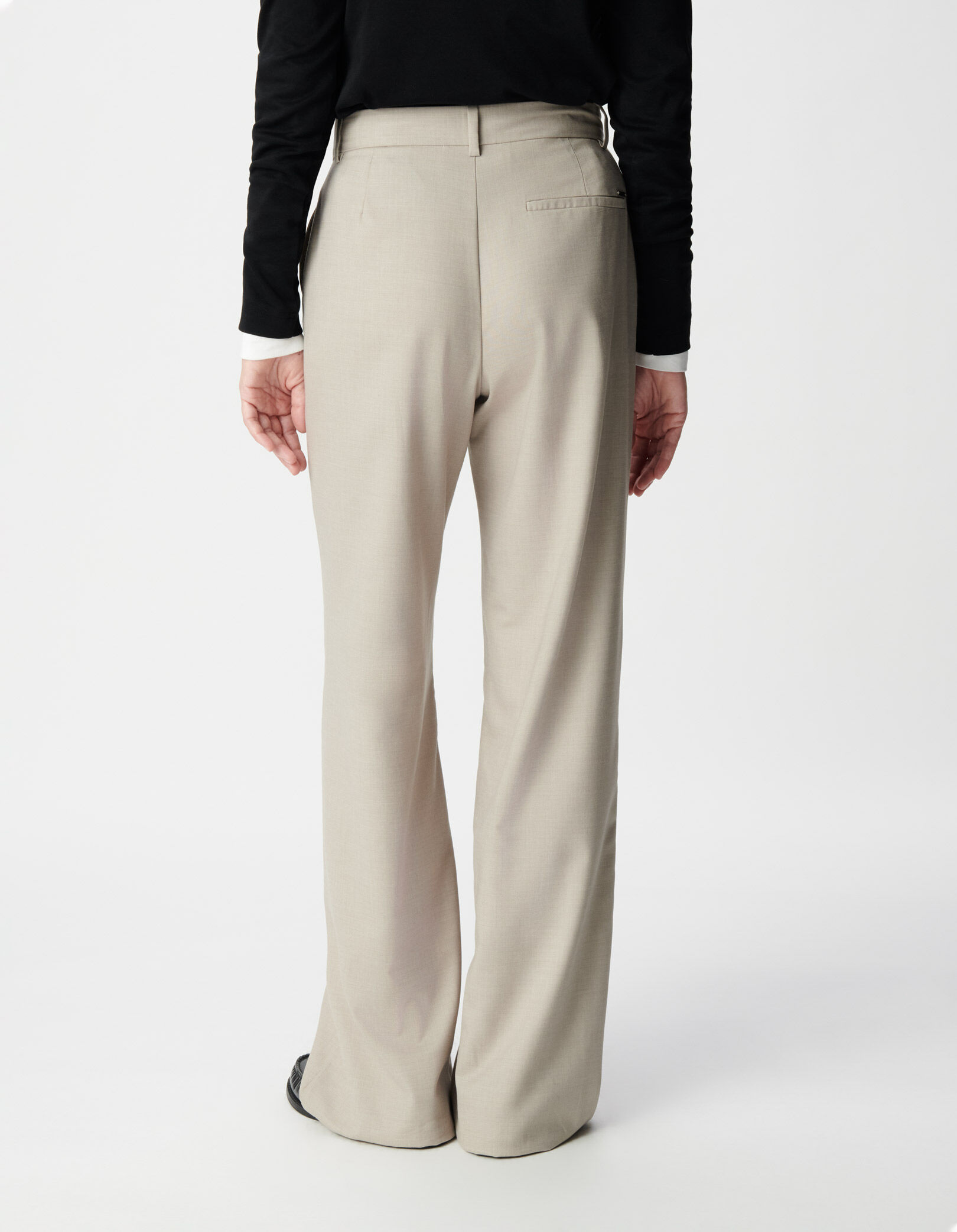 Pantalon de costume beige Femme