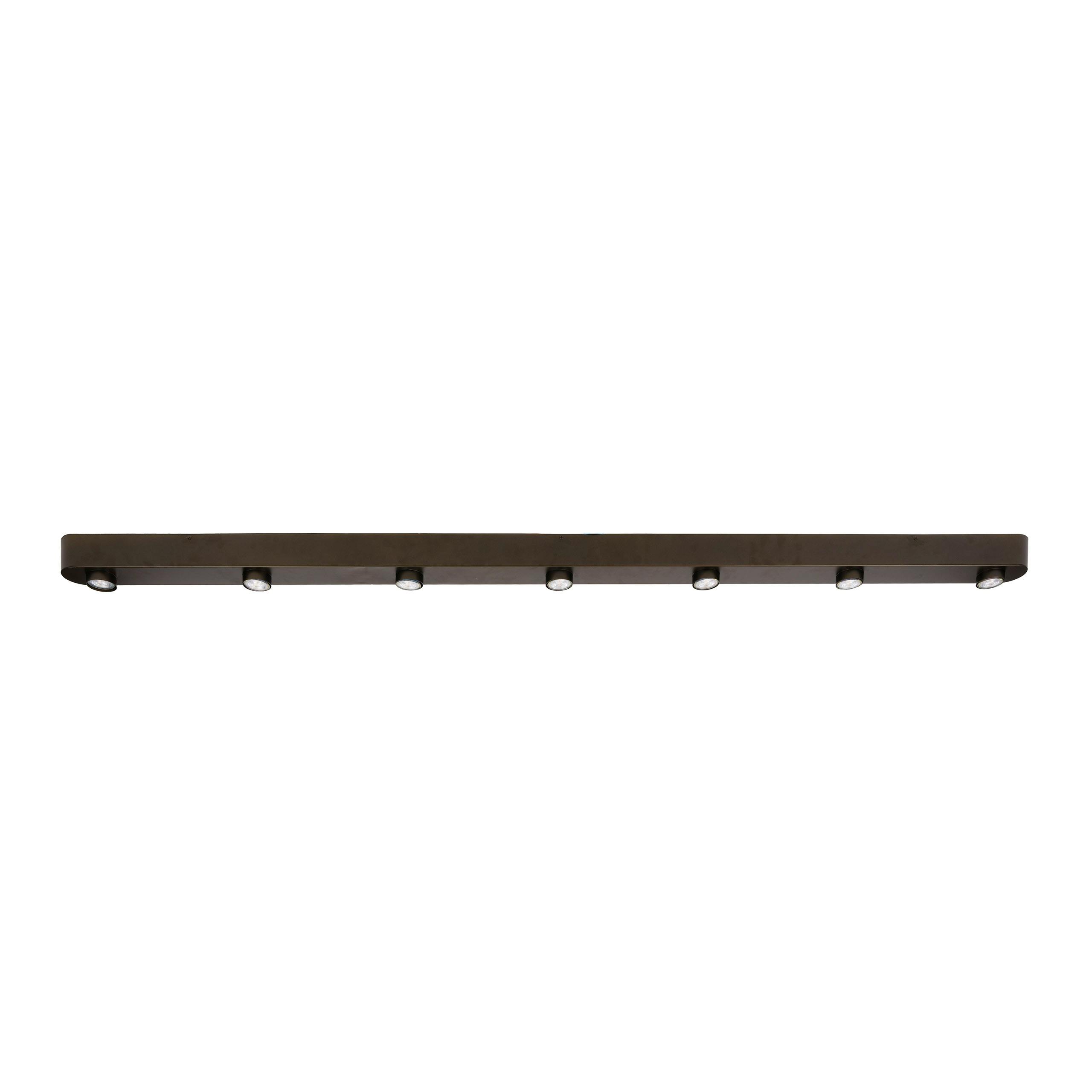 Plafonnier long en métal bronze 7 lampes TERRA