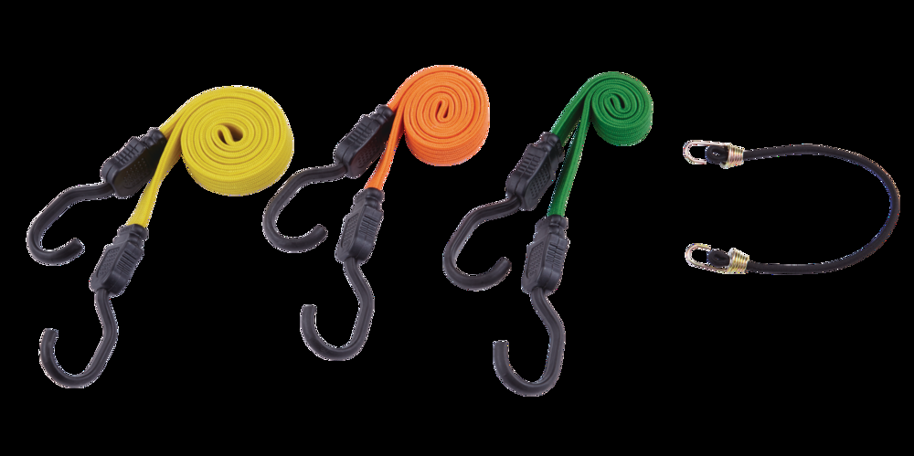 Certified Flat Strap Bungee Cord Kit, Assorted Sizes, 10-pk