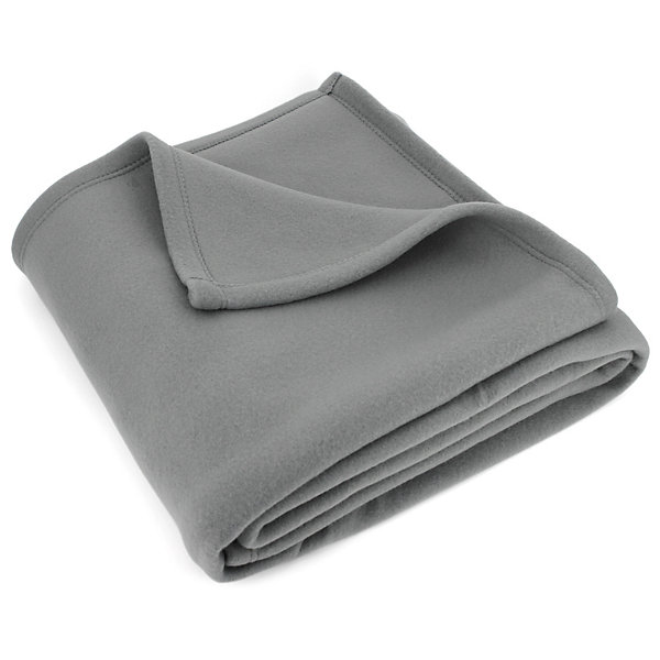Couverture polaire 240x260 cm Isba gris Acier 100% Polyester 320g/m2 non-feu