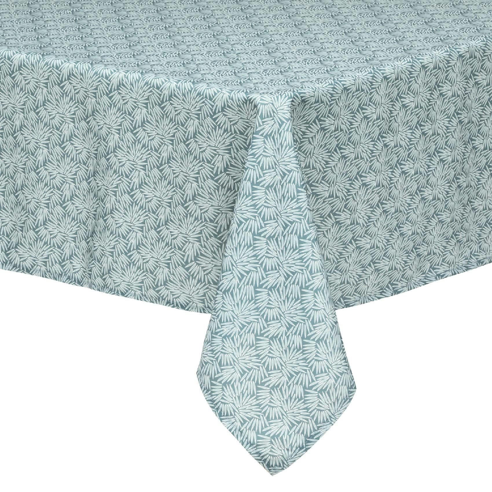 - Nappe anti-tâche aux impressions végétales polyester vert 150x300 cm