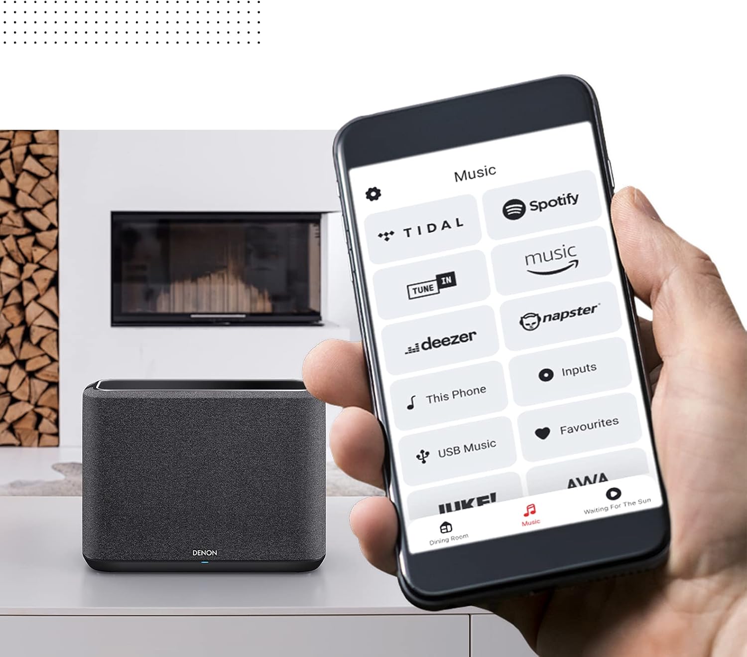 Denon Home 150 Wireless Smart Speaker – Compact Design  Wi-Fi & Bluetooth  HEOS Built-in  Alexa Built-in  Siri & AirPlay 2  Spotify Connect  Multi-Room Support  Black