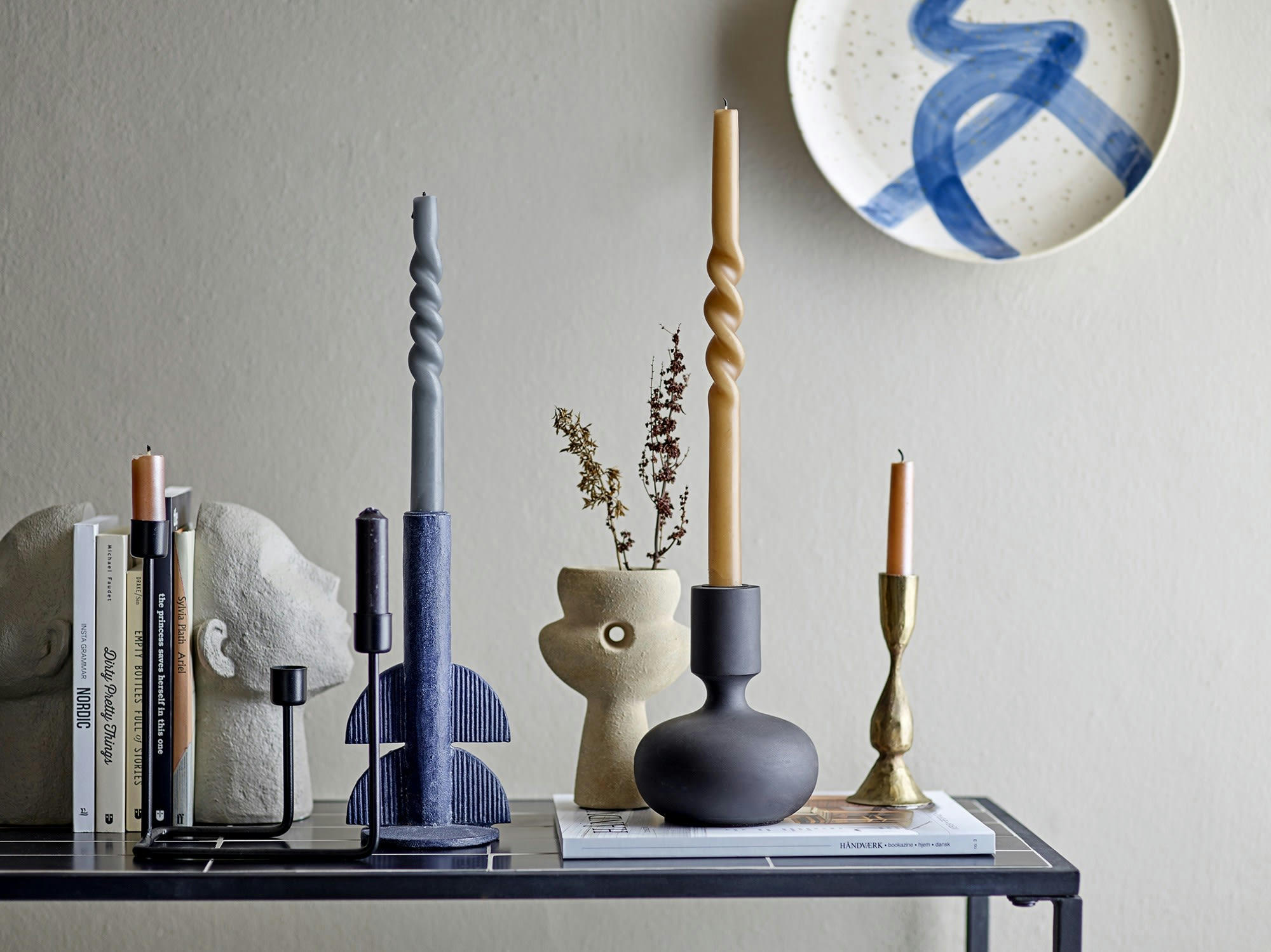 JUNE - Table console en pierre noir