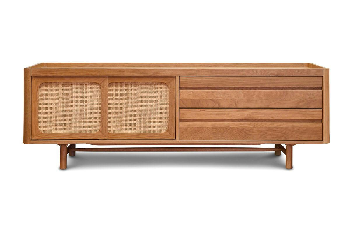 AARNE - Meuble TV en chêne beige