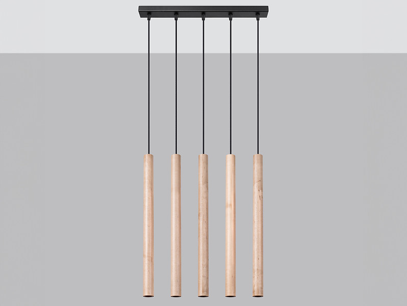 Lampa wisząca Pastelo 5-punktowa 100 cm stalowa brązowa