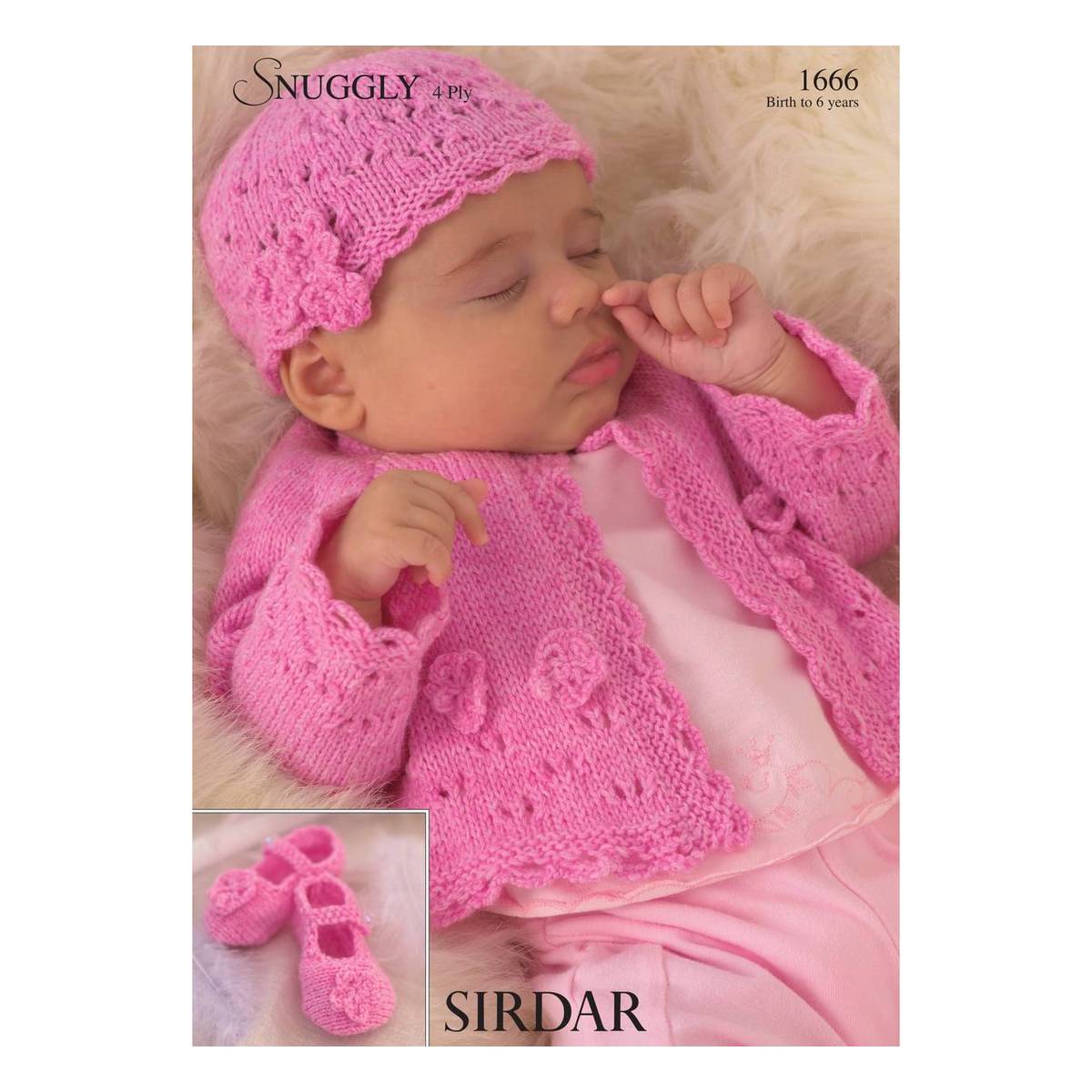 Sirdar Snuggly 4 Ply Cardigan Hat and ShoesDigital Pattern 1666