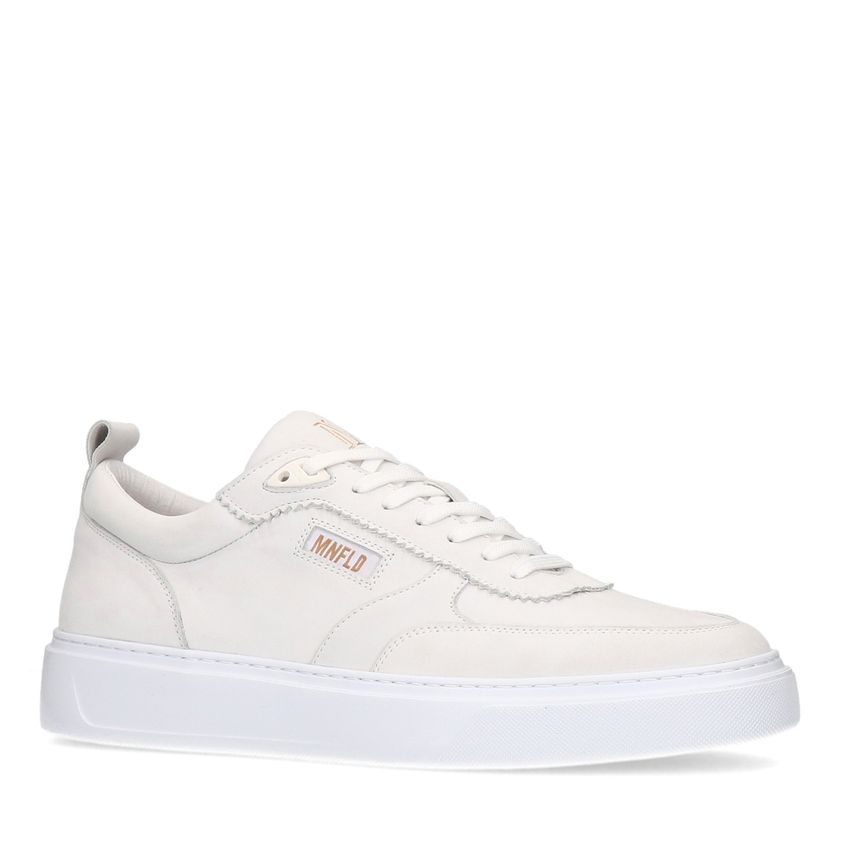 Manfield Witte leren sneakers