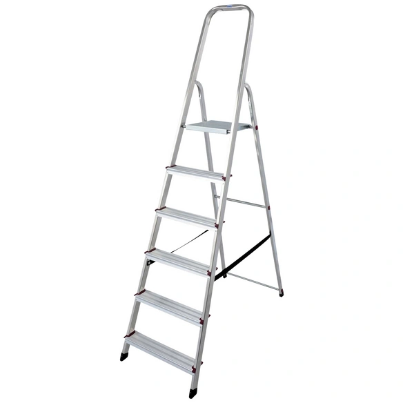 Stufen-Stehleiter »CORDA«, 6 Sprossen, Aluminium