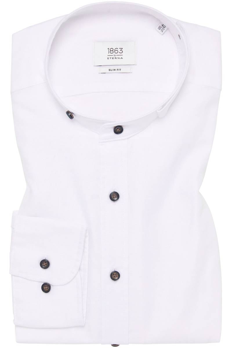 ETERNA 1863 Slim Fit Leinenhemd weiss, Einfarbig