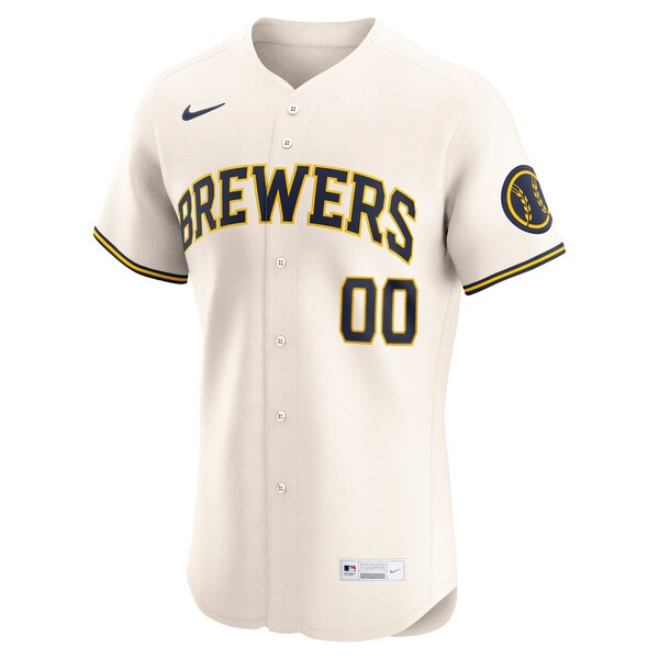 Milwaukee Brewers Nike Home Elite Custom Jersey - Cream