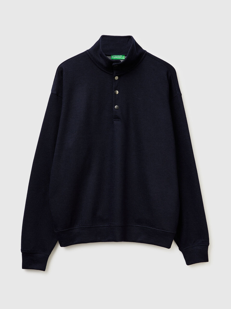 Sweatshirt with half button closure
