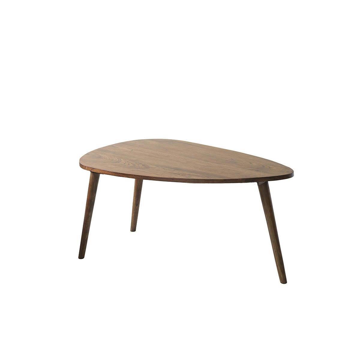 BRUNE - Table basse en mindi massif finition noyer