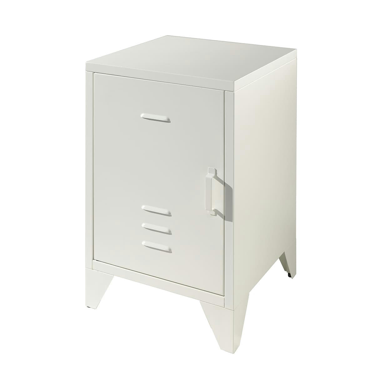 BRONXX - Table de chevet 1 porte blanc