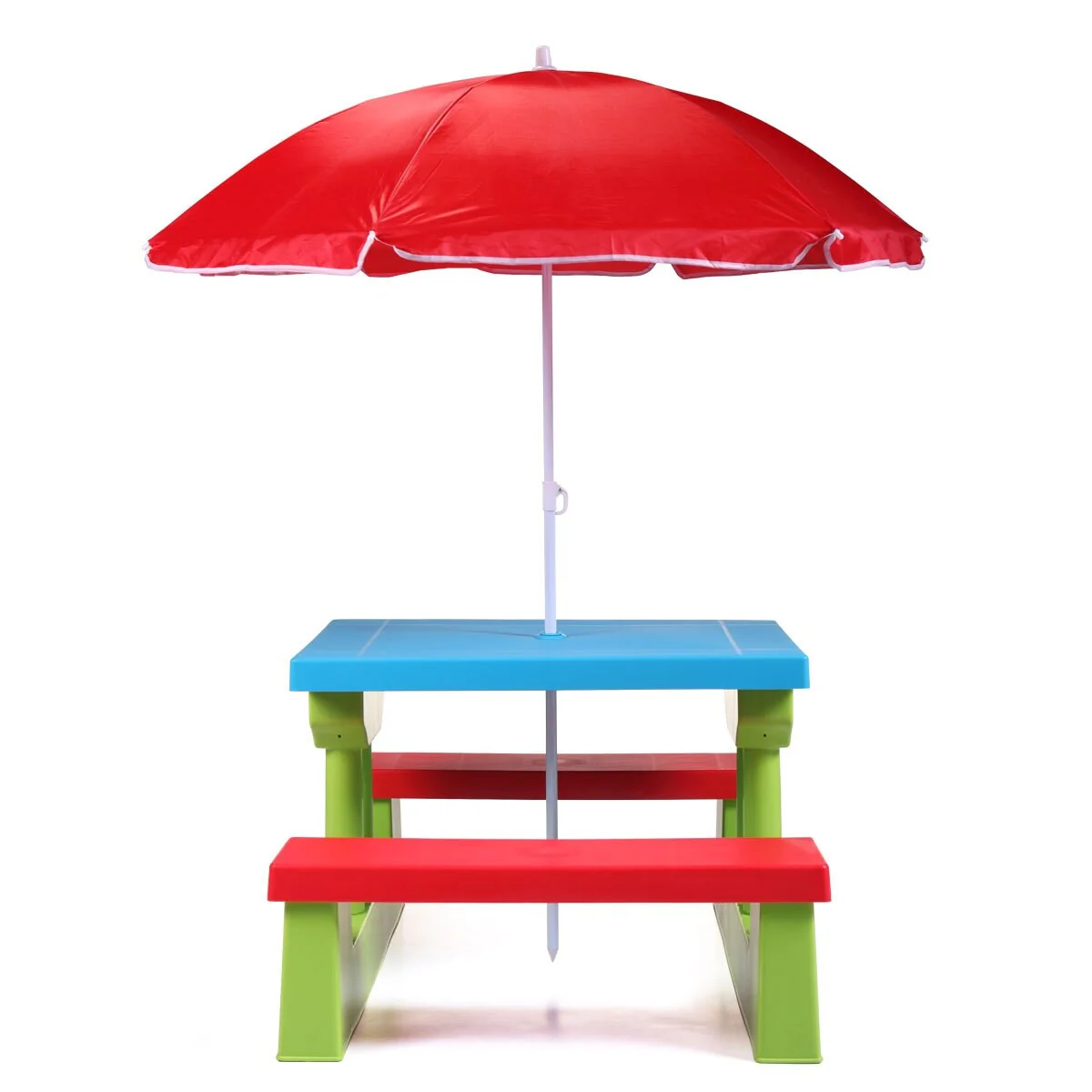 Kid Outdoor Table Set with Removable and Foldable Umbrella with Bench