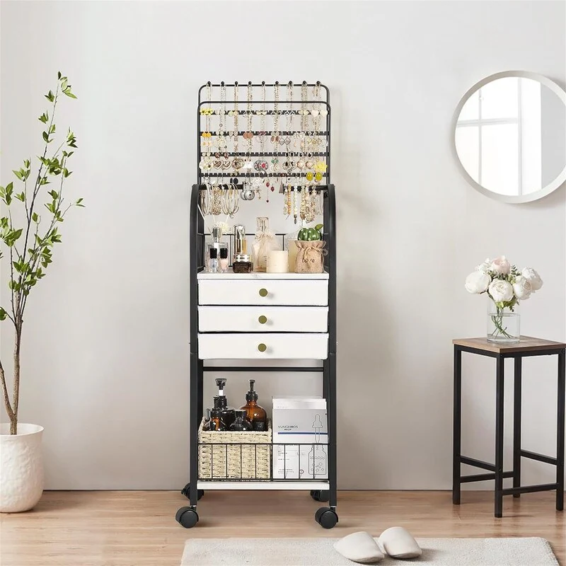 Large Jewelry Stand with 3 Jewelry Box Drawer - 11.02D x 13.07W x 38.98H