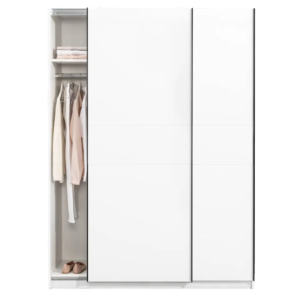 Schuifdeurkast Genua - wit - 204x150x60 cm