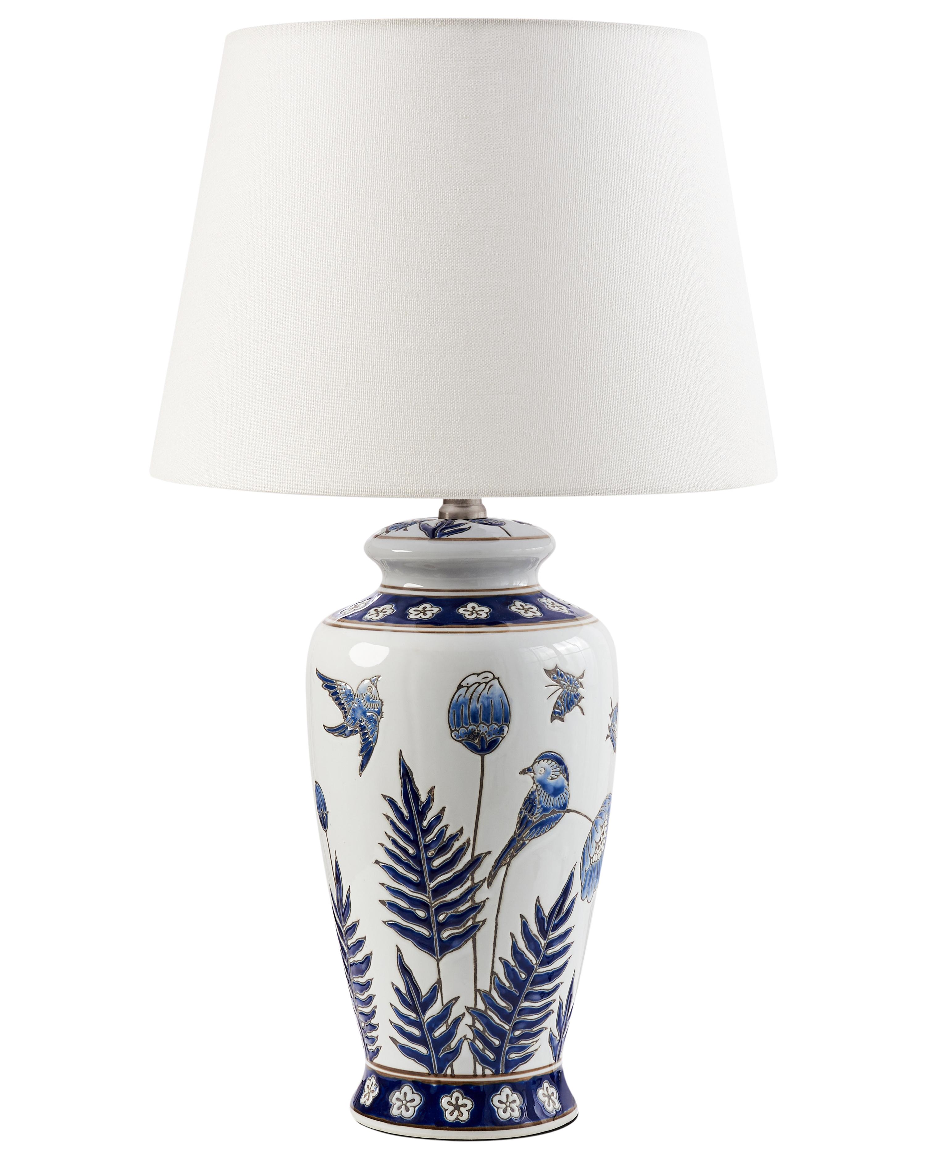 Table Lamp BIJELA Porcelain White/ Blue