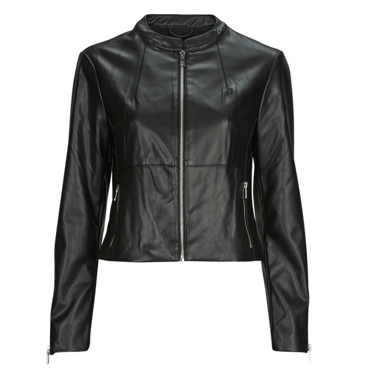 Only - ONLVICS FAUX LEATHER JACKET OTW - Black