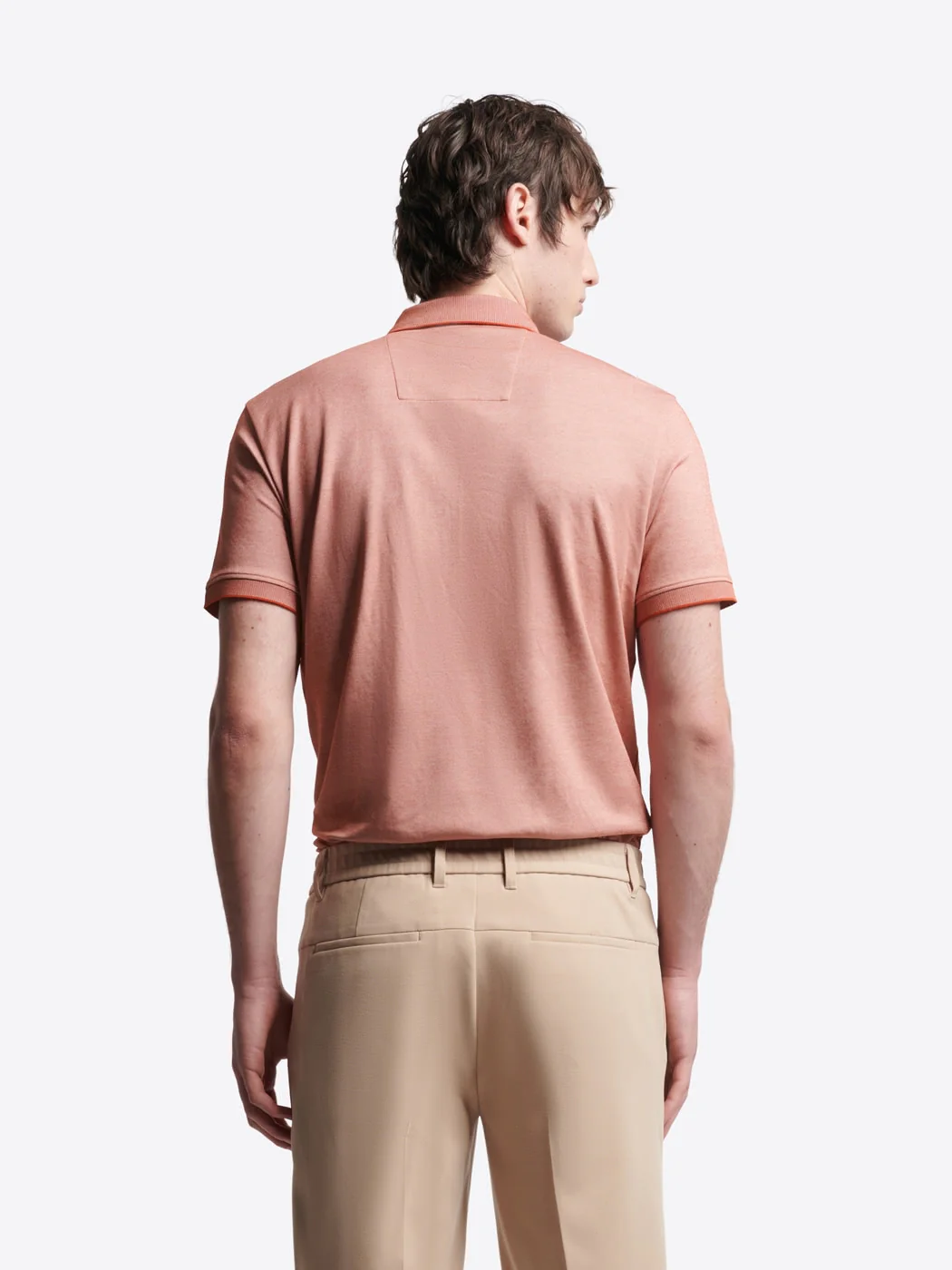 Polo col boutonné maille chinée