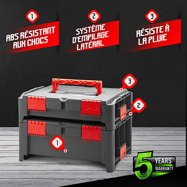 Lot de 2 coffrets empilables BEPS1   BEPS2 - Const