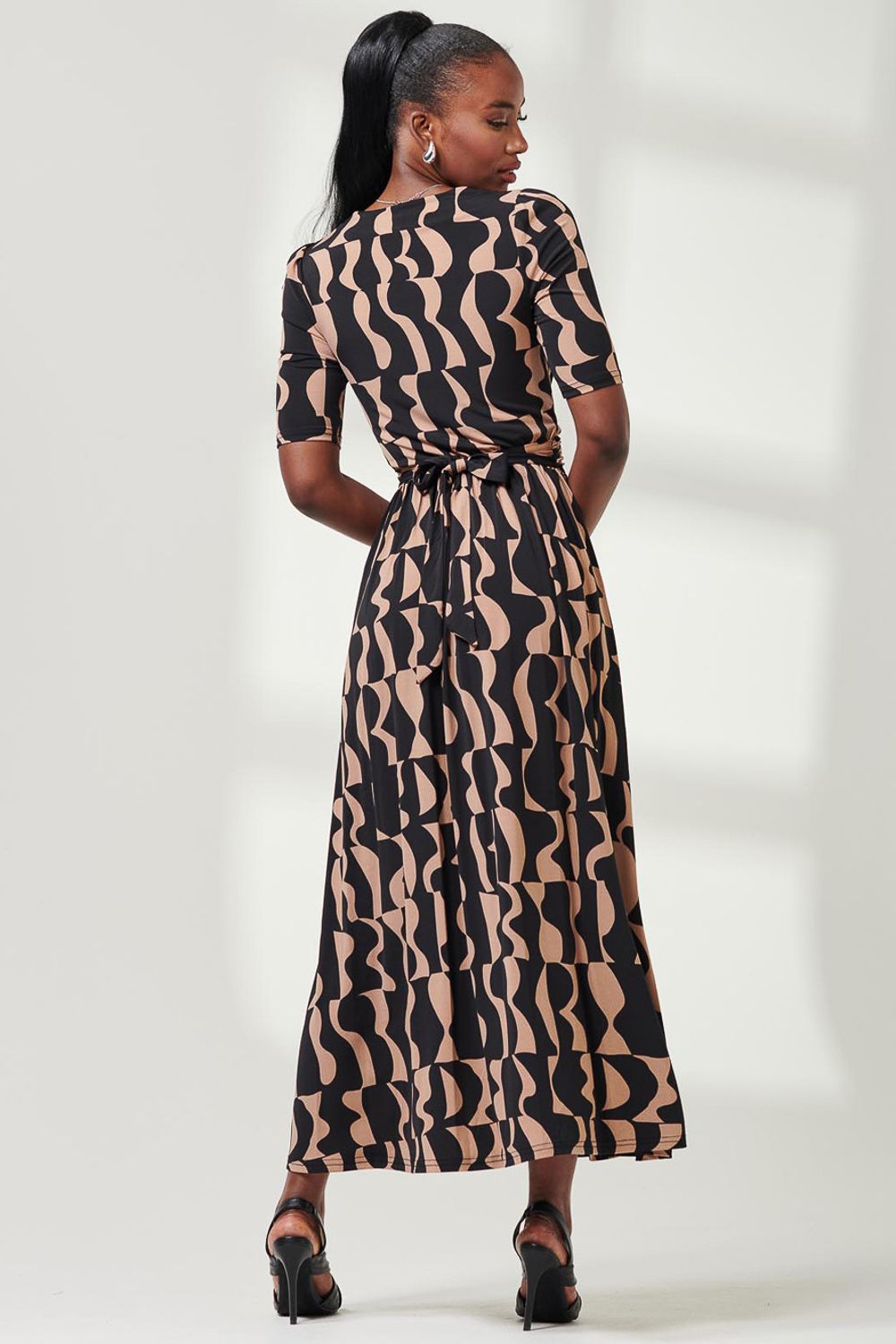 Jolie Moi Half Sleeve Jersey Maxi Dress