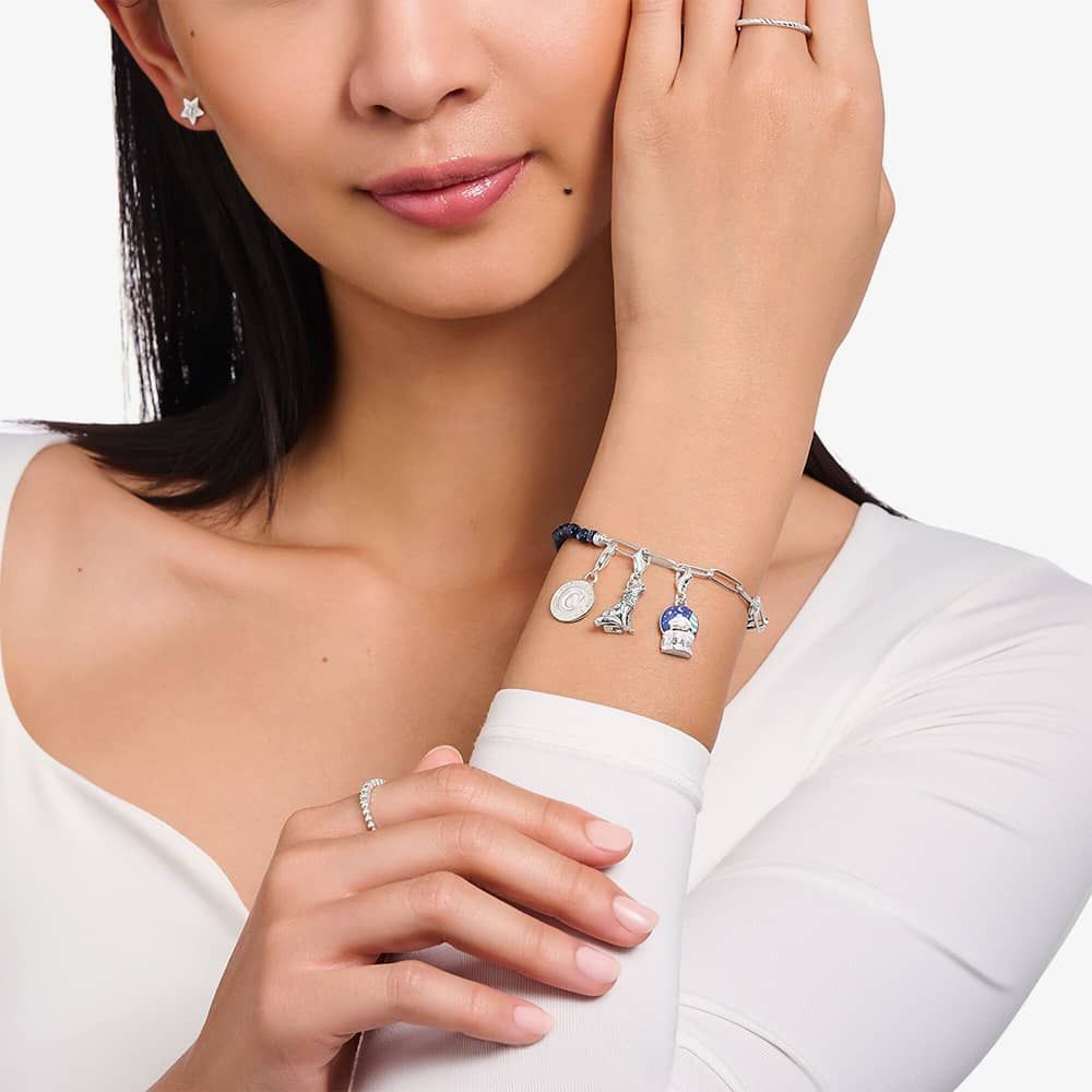 THOMAS SABO Charmista Coin Blue Imitation Sandstone Bead Bracelet
