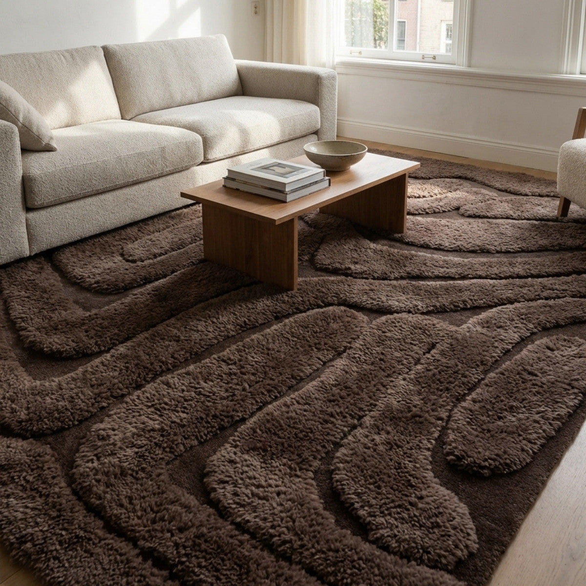 DÉJA Living Vloerkleed Calen - Bruin Stof - 160x230cm