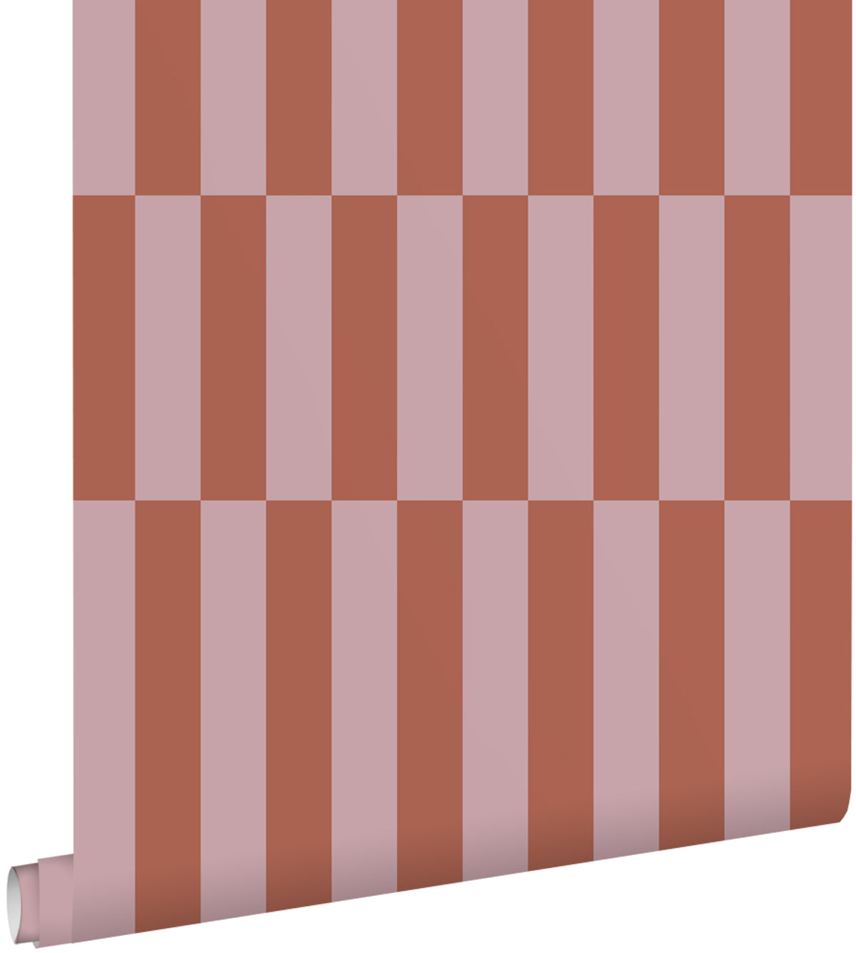 ESTAhome behang strepen terracotta en oudroze - 53 cm x 10.05 m - 131216
