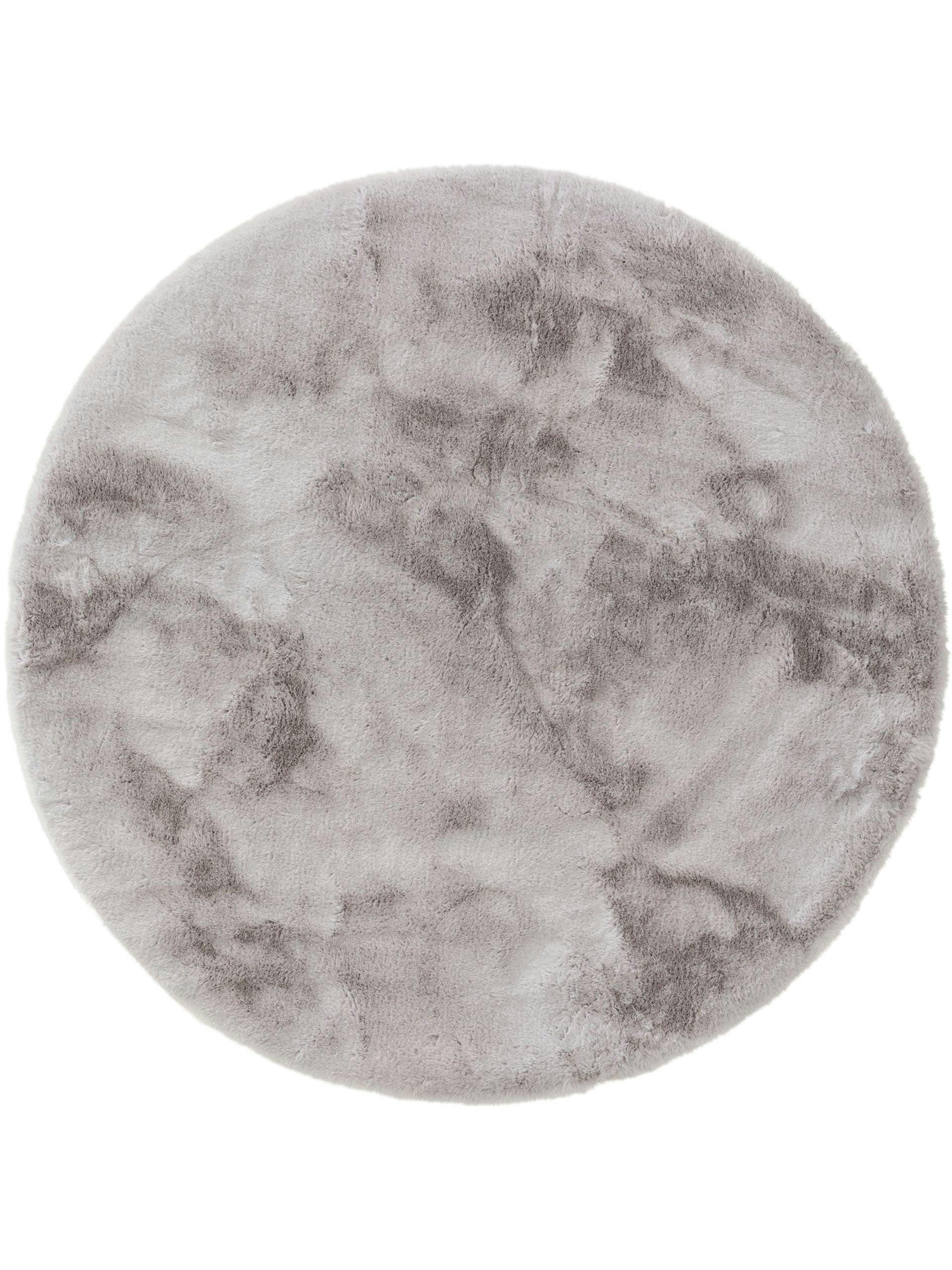 DAVE - Tapis de fourrure gris D 120 rond